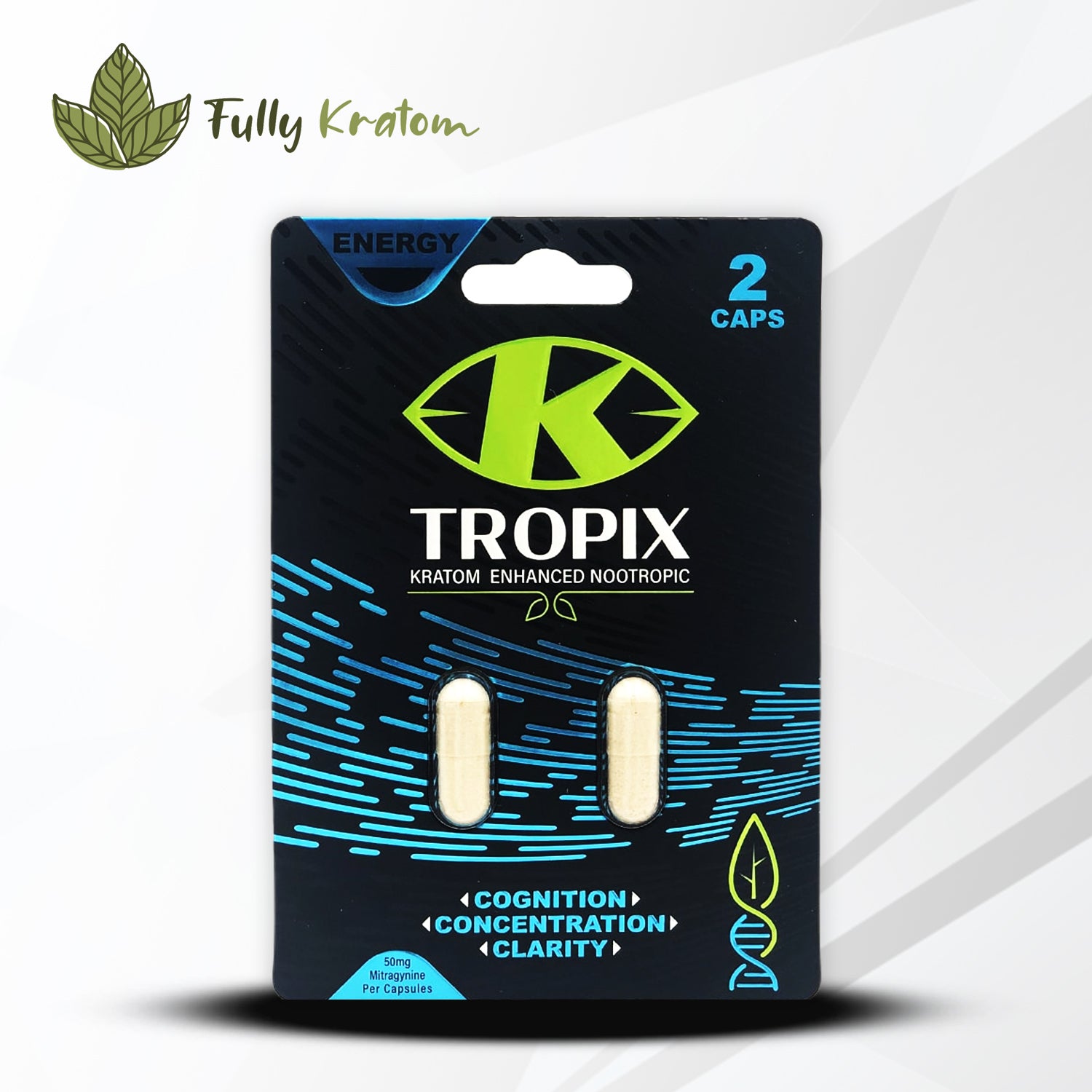 Hush K Tropix (Energy) Kratom Extract – 2 Caps