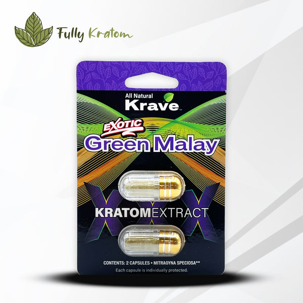 Krave Exotic Green Malay Kratom Extract Capsule – 2 Caps